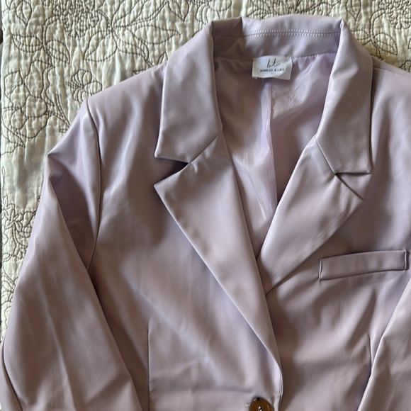 Lilac pleather bobbles and lace jacket - Picture 3 of 6